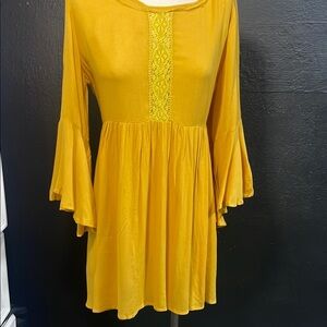 Umgee Yellow Lace Detail Women's Top